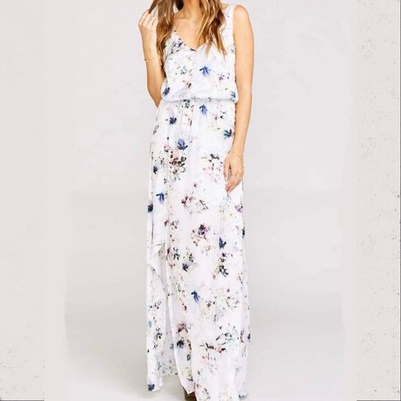 NWT Show Me Your Mumu White Floral Kendall Maxi‎ Dress Size Large - Picture 1 of 10